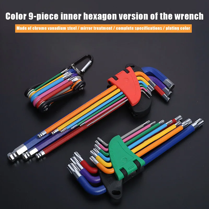 Высокое качество 9 шт. Allen шестигранный гаечный ключ набор складной высокая