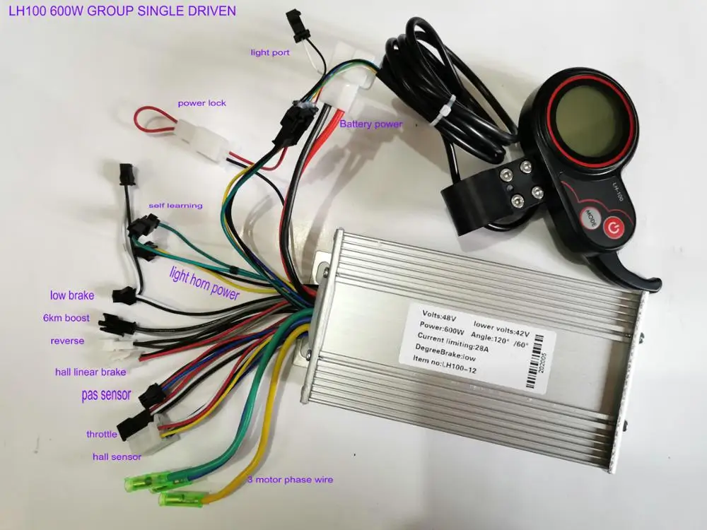 Контроллер BLDC 24v36v48v60v 400W 1200W и ЖК дисплей с переключателем дроссельной заслонки