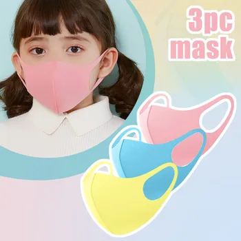 

3PCs Mask For Kids Solid Color Dustproof Windbreak Mouth Mask Cotton Blend Breathable Protection Face Mask Outdoor Daily Party