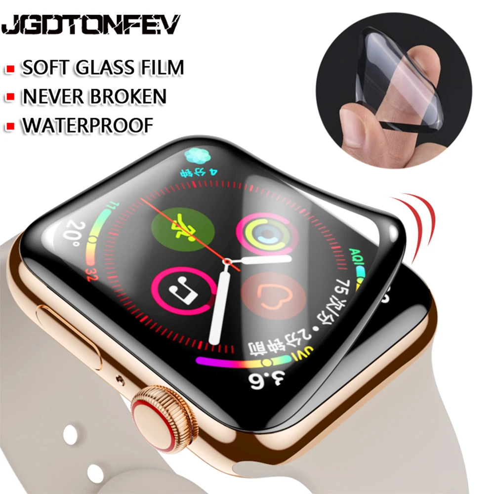 

waterproof screen protector for apple watch 5 4 3 38MM 40MM 44MM 42MM (Not Tempered Soft glass) film for Iwatch 4/5/6/SE