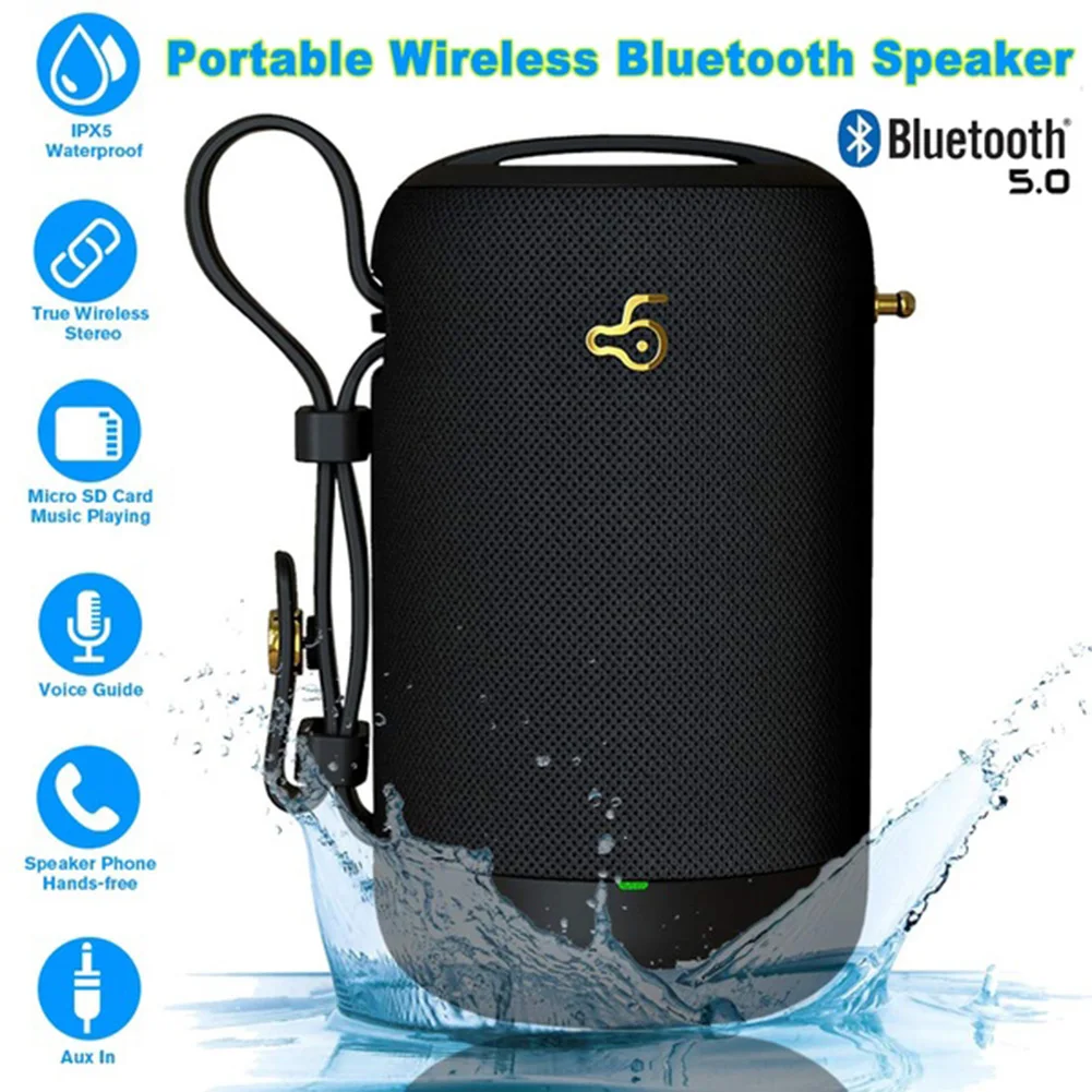 Портативные водонепроницаемые IPX5 bluetooth-колонки беспроводные 5 0 двойной драйвер HD