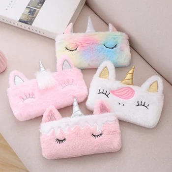 

1 PC Cute Unicorn Coin Purse Cartoon Unicorn Plush Long Coin Bag Women Girls Mobile Phone Money Bag Purse Dropship New Arrival