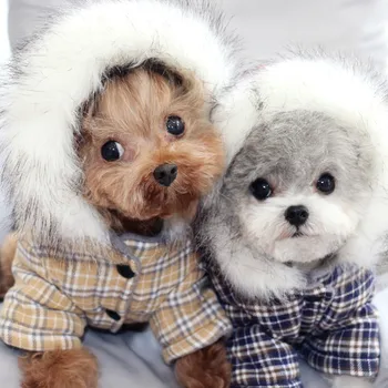 

Winter Dog Clothes Jacket Lattice Pets Outfits Warm Clothes for Small Dogs Costumes Coat Jacket Puppy Sweater Dogs Chihuahua New