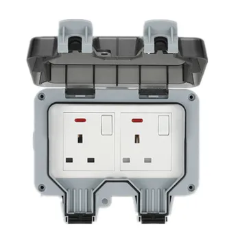 

Outdoor Waterproof Socket IP66 Anti-leakage Protection UK 13A Rain-proof Charging Industrial