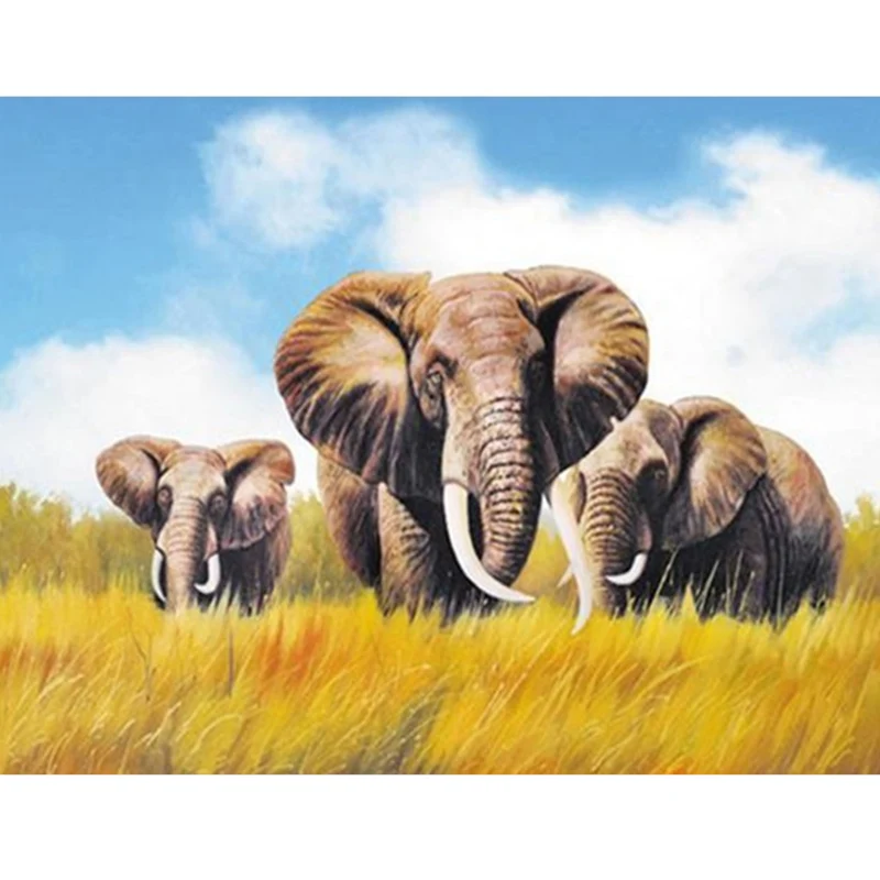 DIY Elephant 5D Diamond Painting Full Square/Round Drill Animal Diamont Embroidery Cross Stitch Kits Mosaic Home Decor Wall Art quilling needle price Needle Arts & Craft