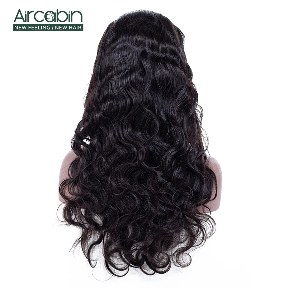 AirCabin 13x4 объемная волна парик фронта шнурка "-24" remy волосы парики с детскими волосами натуральные черные бразильские кружевные передние человеческие волосы парики