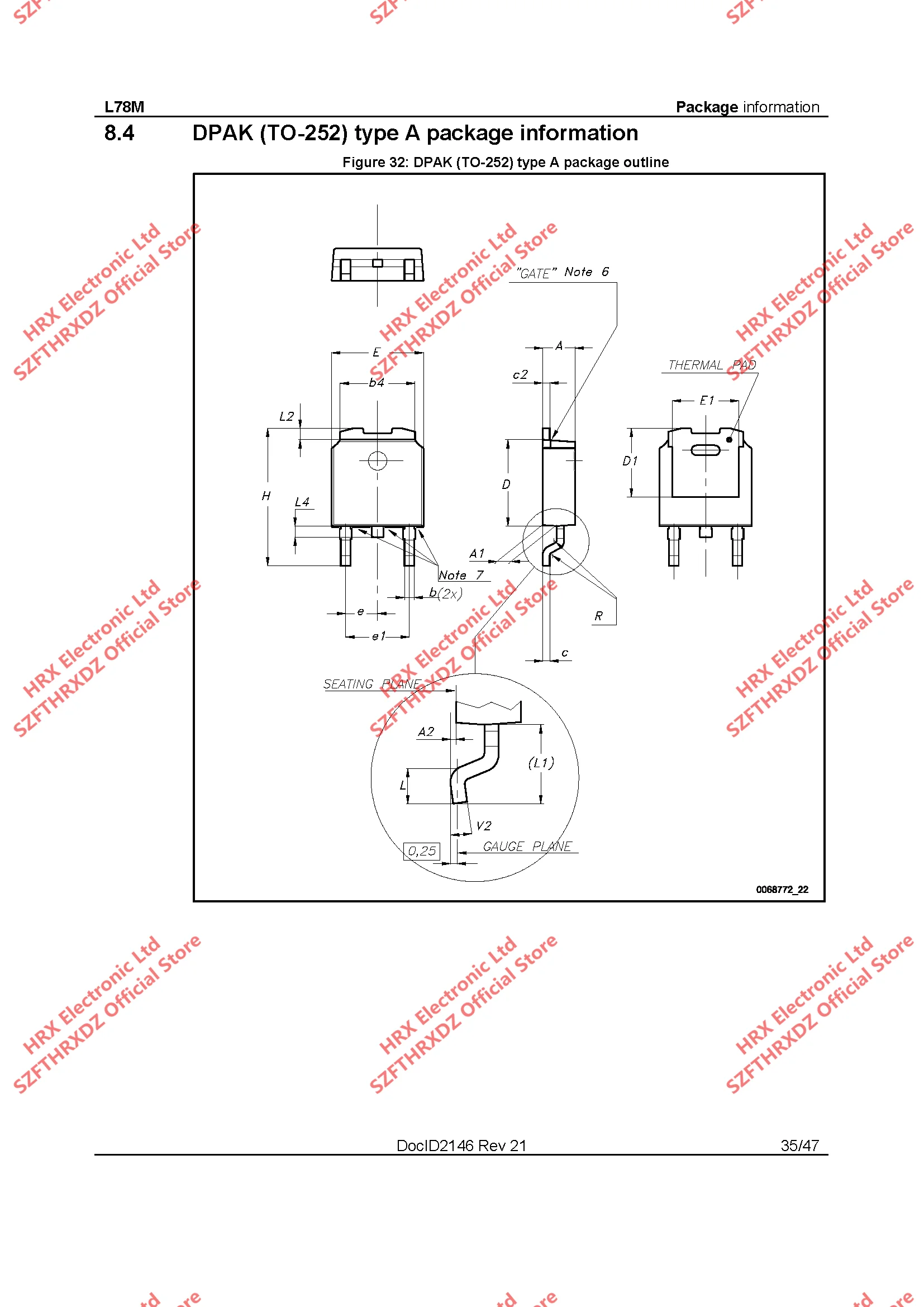 L78M05CDT-TR-252 78M05 TO252 DPAK линейного регулятора 5V 0.5A положительный 2500 шт./катушка(50 шт.-100 шт