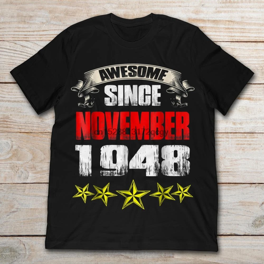 Бренд Awesome с ноября 1948 футболка 2019 Мужская коротким рукавом | одежда