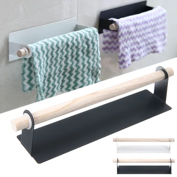 

1PC Paper Towel Holder Under Cabinet Kitchen Towel Holder Self-Adhesive Roll Paper Storage Racks For Bathroom Supplies