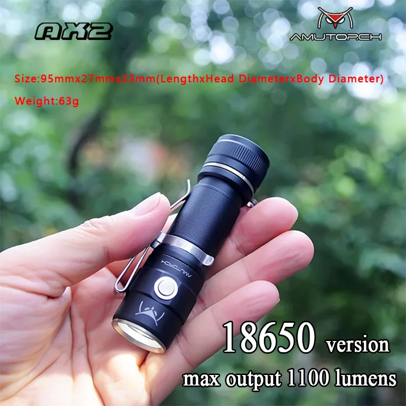 Мощный миниатюрный светодиодный фонарик Amutorch AX2 XPL HD/SST20 1100 люмен для