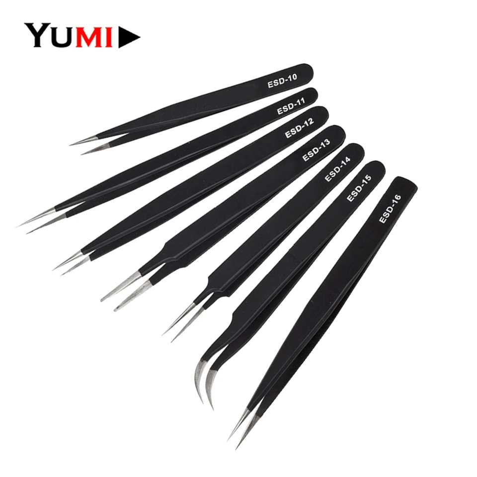 

Stainless Steel Nonmagnetic Curved Straight Grafted Eyelash Tweezers Nipper Picking Tool Anti-static Eyelash Tweezers Hand Clip