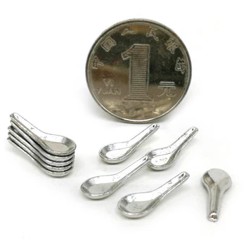 

10PCS Simulation Soup Spoon Kitchen Food Furniture Toys Dollhouse Miniature Accessories 1:12 Soup Spoon Tableware