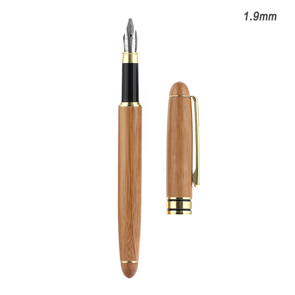 1.9mm Ретро бамбуковая каллиграфия, авторучка, широкая заглушка, Зубило-остроконечное перо 0,7 мм-2,9 мм, инструменты для письма, школьные офисные принадлежности - Цвет: 1.9mm