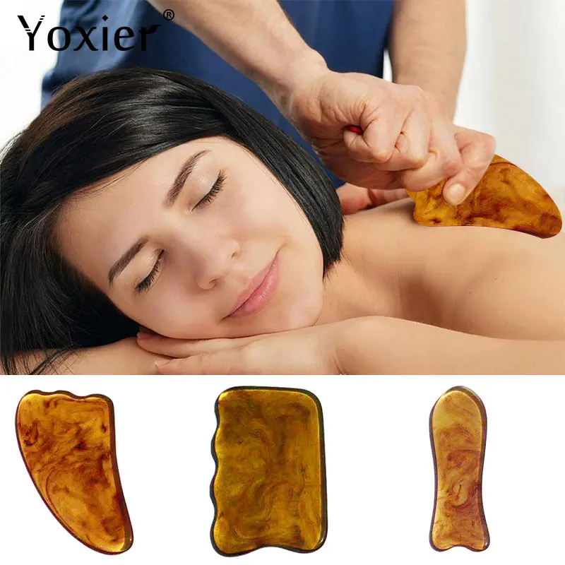 Scraping Board Face Back Body Health Massage Triangular Wavy Fish-shaped Dehumidification Relieve Fatigue Body Care Tools 1PCS multifunctional massager for face beauty health massager for body face massager resin bianstone scraping board face gua sha