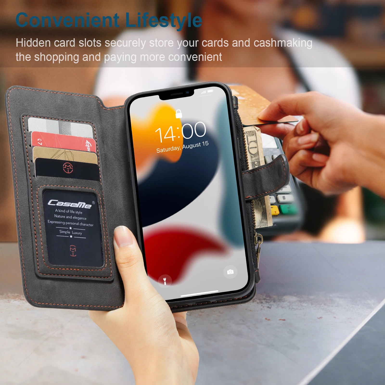 Waliicorners iPhone 13 Pro Max Mini Case Shockproof Phone Cases Leather Wallet Card Solt Flip Cover 8 H78e28094a2f9445a8a4e19af73c9b69bL