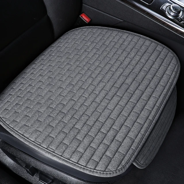 Car seat cover front/rear flax seat protect cushion automobile seat cushion protector pad car covers mat protect Gray 1PCs