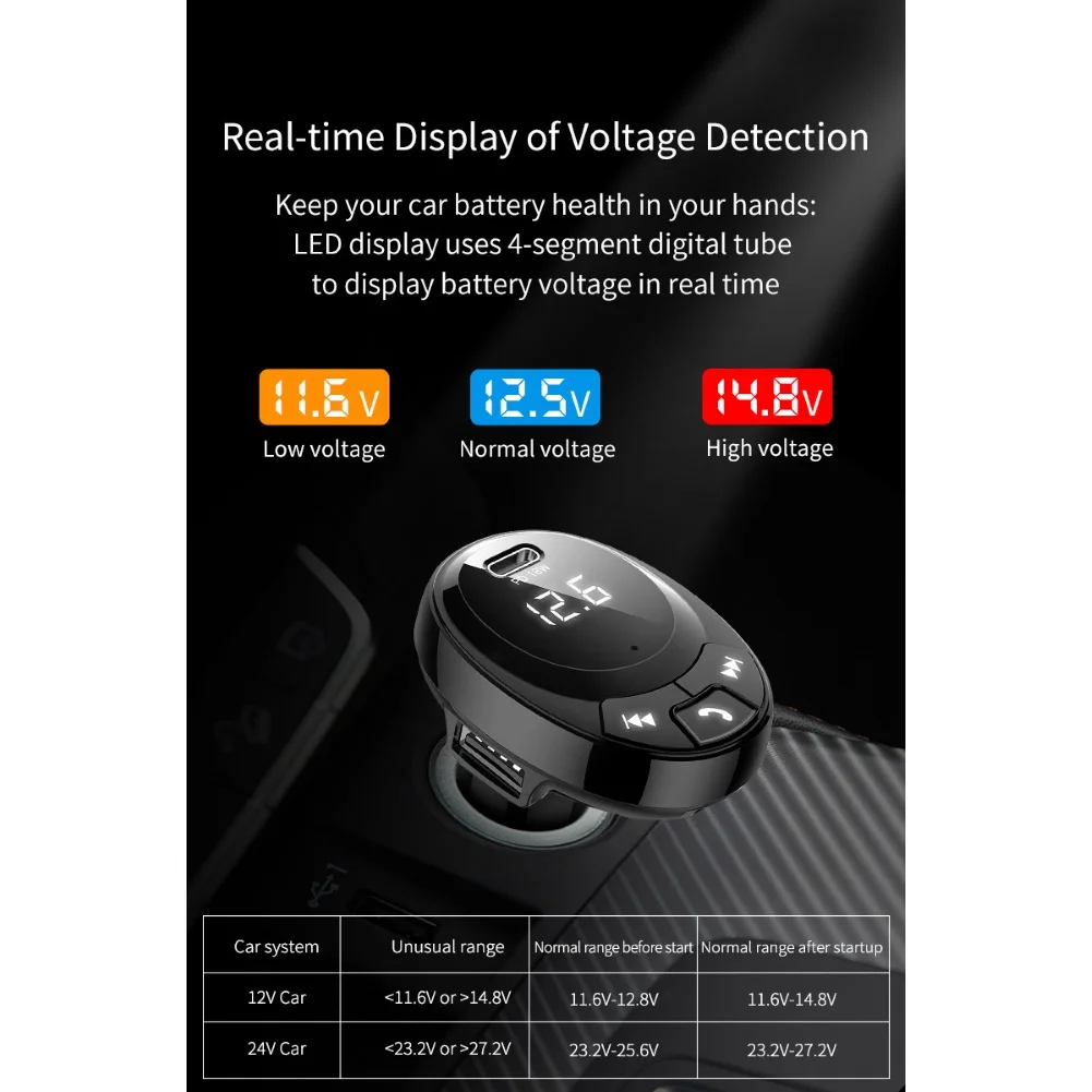 BT09 автомобильный fm-передатчик Bluetooth 5,0 MP3-плеер PD Быстрая зарядка 2 USB адаптер автомобильные аксессуары для интерьера