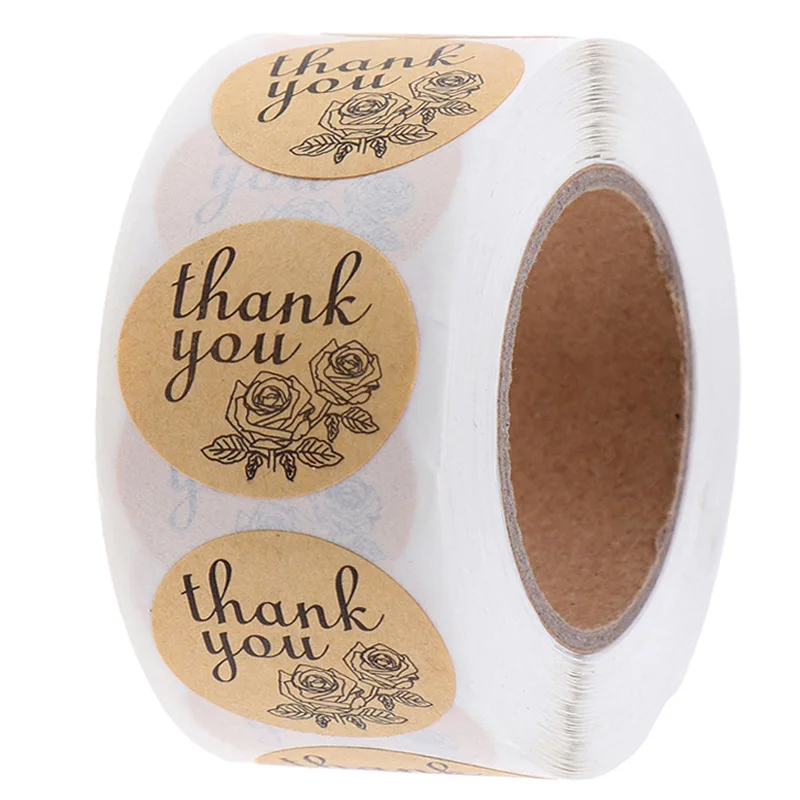 

500 Pcs/roll Thank You Stickers Seal Lables Scrapbooking for Seal Labels Cute Sticker Adhesive School Stiationery Stickers
