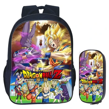 

16 inch Dragon Ball Z Sun Goku School Bag for Kids Girls Boys Backpack Children School Sets Pencil Bag Toddler Schoolbag