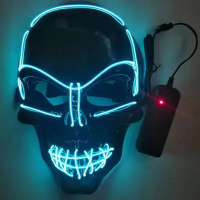 El wire led маска Волшебная удивительная забавная панк череп маска вечерние игрушки модный Косплей - Цвет: Цвет: желтый