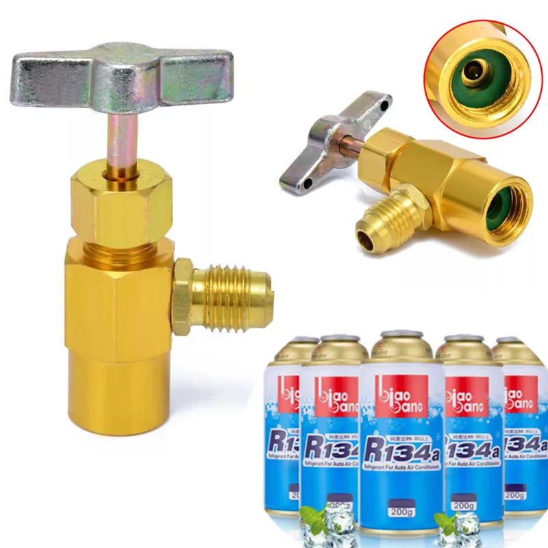 R134a AC Refrigerant Can Bottle Tap Opener Dispenser 1//2 ACME Thread