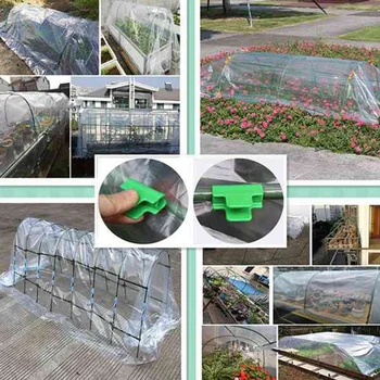 

20Pcs Pipe Clamps for Outer Diameter 11mm Plant Stakes Greenhouse Film Row Cover Netting Tunnel Hoop Clips