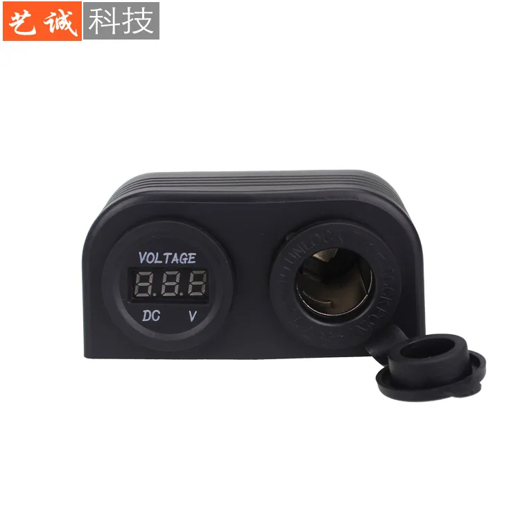 

Tent Car Ship Modified Two-Hole Breadboard Waterproof Digital Voltmeter + Cigarette Holder USB Socket Waterproof
