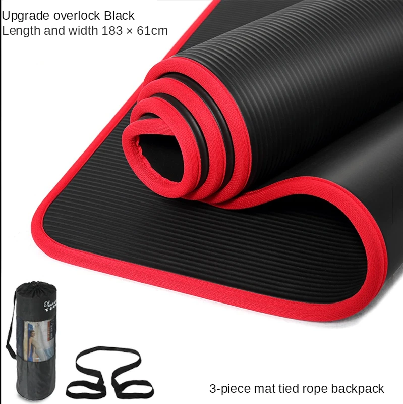 10MM Extra Thick 183cmX61cm High Quality NRB Non-slip Yoga Mats For Fitness Tasteless Pilates Gym Exercise Pads with Bandages