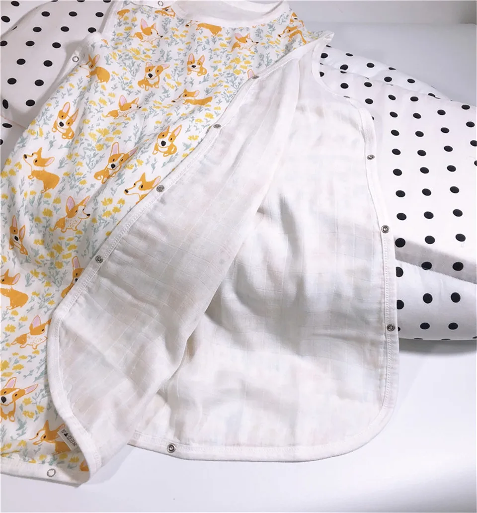 Camadas de Bambu Algodão Gaze Bebê Bolsa Dormir Crianças Anti Tipi Colete Dormirsacks Verão Macio Alta Qualidade Animal Impresso 4 27 4 camadas de bambu algodão gaze bebê