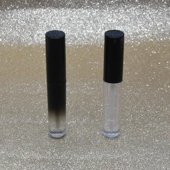 

3ml Plastic Gradient Black Lip Gloss Tube Empty Lip Balm Container with Wand,Round Lipgloss Refillable Bottles Makeup Tools