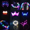 1PCS CHRISTMAS BLINKING LIGHT LED FLOWER TIARA CROWN EARS HEADBANDS WREATH  NEON HEN PARTY WEDDING BIRTHDAY HALLOWEEN GIFT ► Photo 1/6