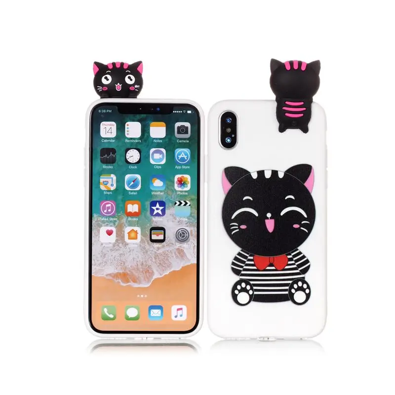 3D единорог чехол для Coque iPhone 11 Pro Max чехол Kawaii панда силиконовый для Funda iPhone X XR XS 6 7 8 Plus 5 5S SE чехол - Цвет: 12