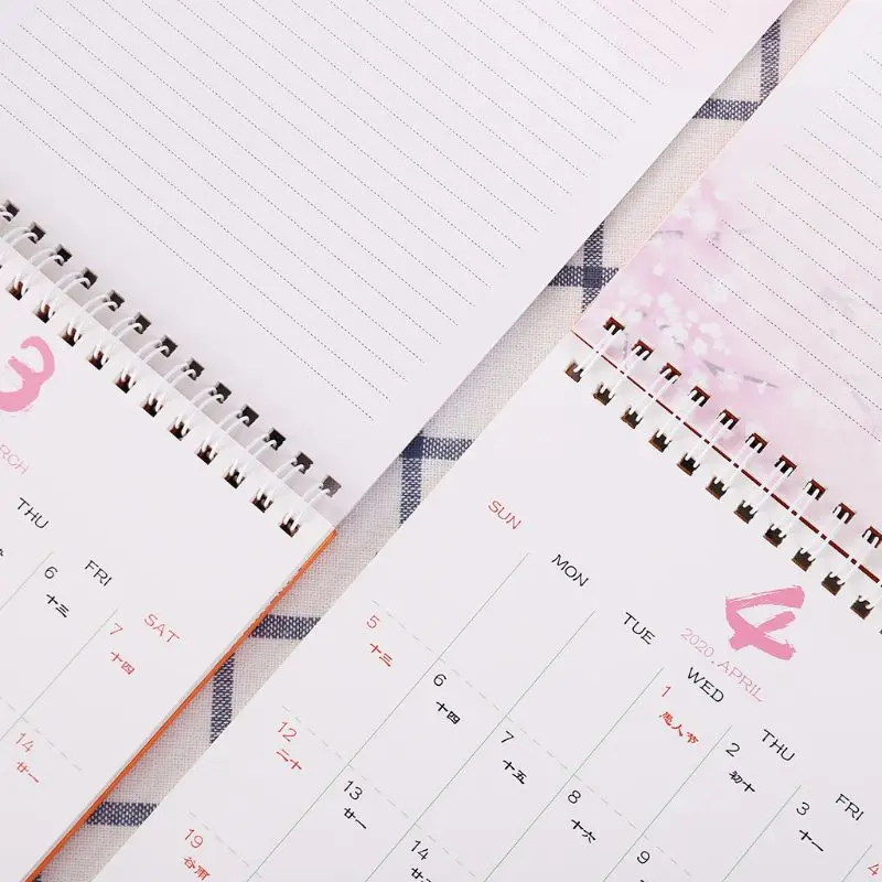 Вертикальная бумага с рисунком лося,, двойная катушка, календарь, памятка, ежедневное расписание, настольный планировщик, годовой органайзер для стола