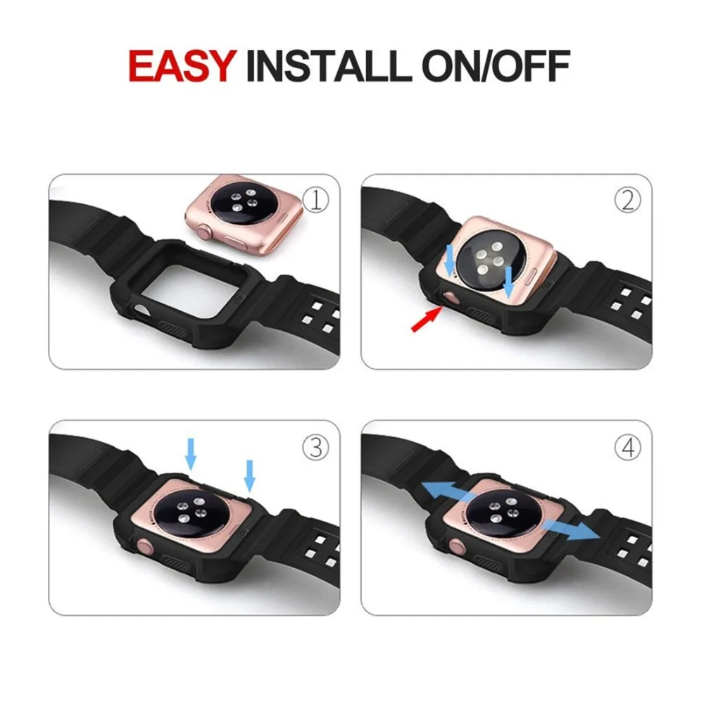 Ремешок для спортивных часов для Apple Watch 5 4 band case iwatch 3 2 1 band 42 мм 38 мм 44 мм 40 мм защитное покрытие часов аксессуары