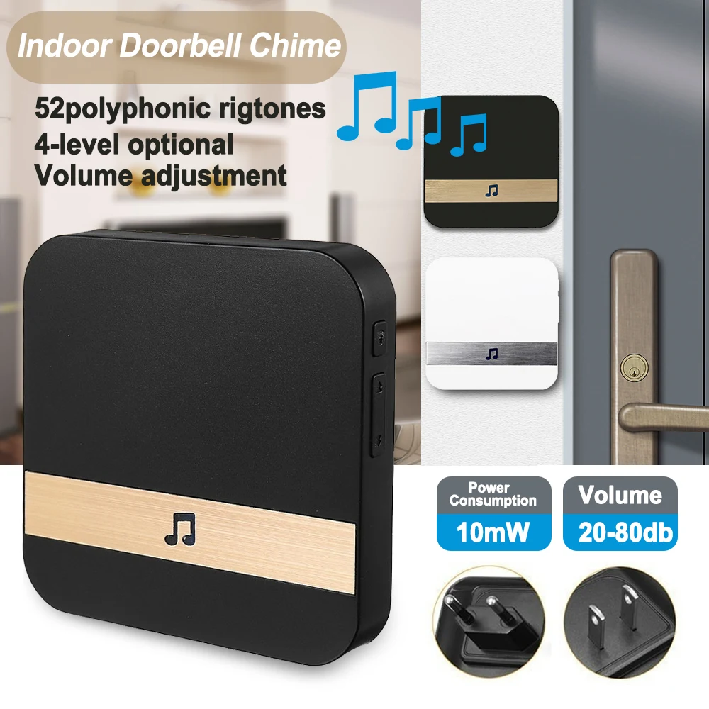 

Smart Indoor Wireless Doorbell Waterproof WiFi Door Bell 200M Sensor Range Cordless Door Bell US/EU/UK/AU Plug AC 110-220V