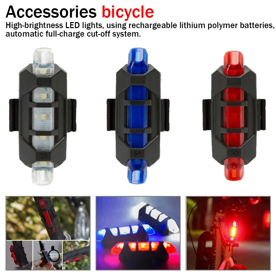 Waterproof USB Rechargeable Bright LED Bicycle Bike Front Light Headlight Lamp Y