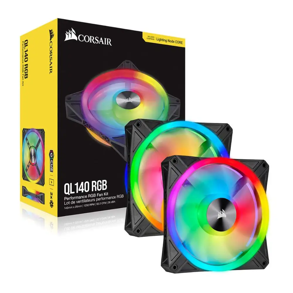 CORSAIR QL серия QL120 QL140 RGB 120 мм 140 светодиодный вентилятор один пакет двойной тройной с