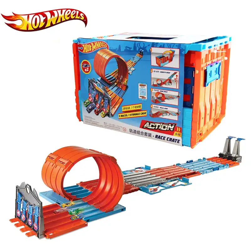 hot wheels track builder system race crate toy cars playset