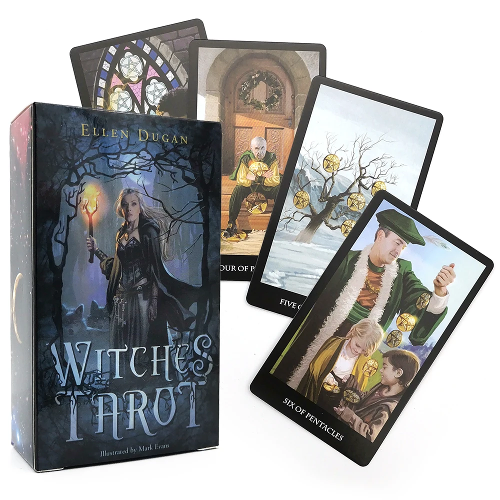 Cartas de oráculo del Tarot de bruja misteriosa para mujer, juego de mesa de adivinación del destino para fiesta en casa, regalos, juguetes con reglas en pdf