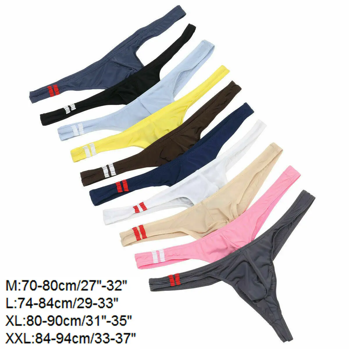 

Men's Bikini G-strings Lingerie Underwear Smooth Briefs Tangas Thongs Underpants New Men Ice Silk Boxer Briefs Bulge Pouch Thong