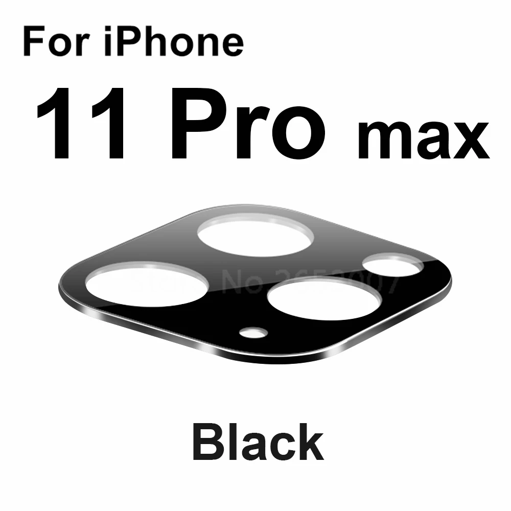 Чехол для защиты объектива задней камеры для iPhone 11 Pro Max 11 металлический чехол для объектива камеры из титанового сплава для iPhone 11 Pro XS XR XS MAX - Цвет: Черный