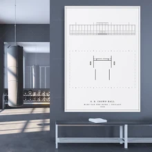 S. R. Crown Halle | Mies Van der rohe | Digital Download Architektur Drucken-Architektur Druckbare Zeichnung