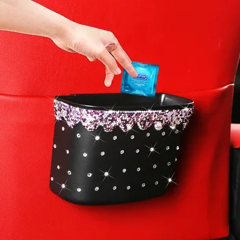 

ABS Car Garbage Bin Garbage Bag for Car Trash Can Storage Box Car debris Bucket Plastic Waste Bin Double Open Waste Container