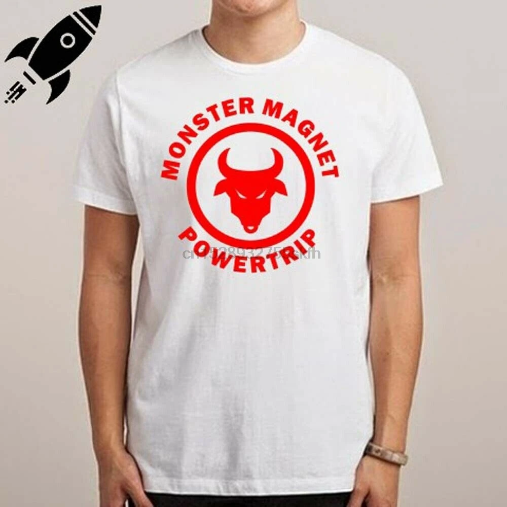 Белая футболка с логотипом рок-группы MONSTER MAGNET POWER TRIP Размер S M L XL 2XL 3XL | Мужская
