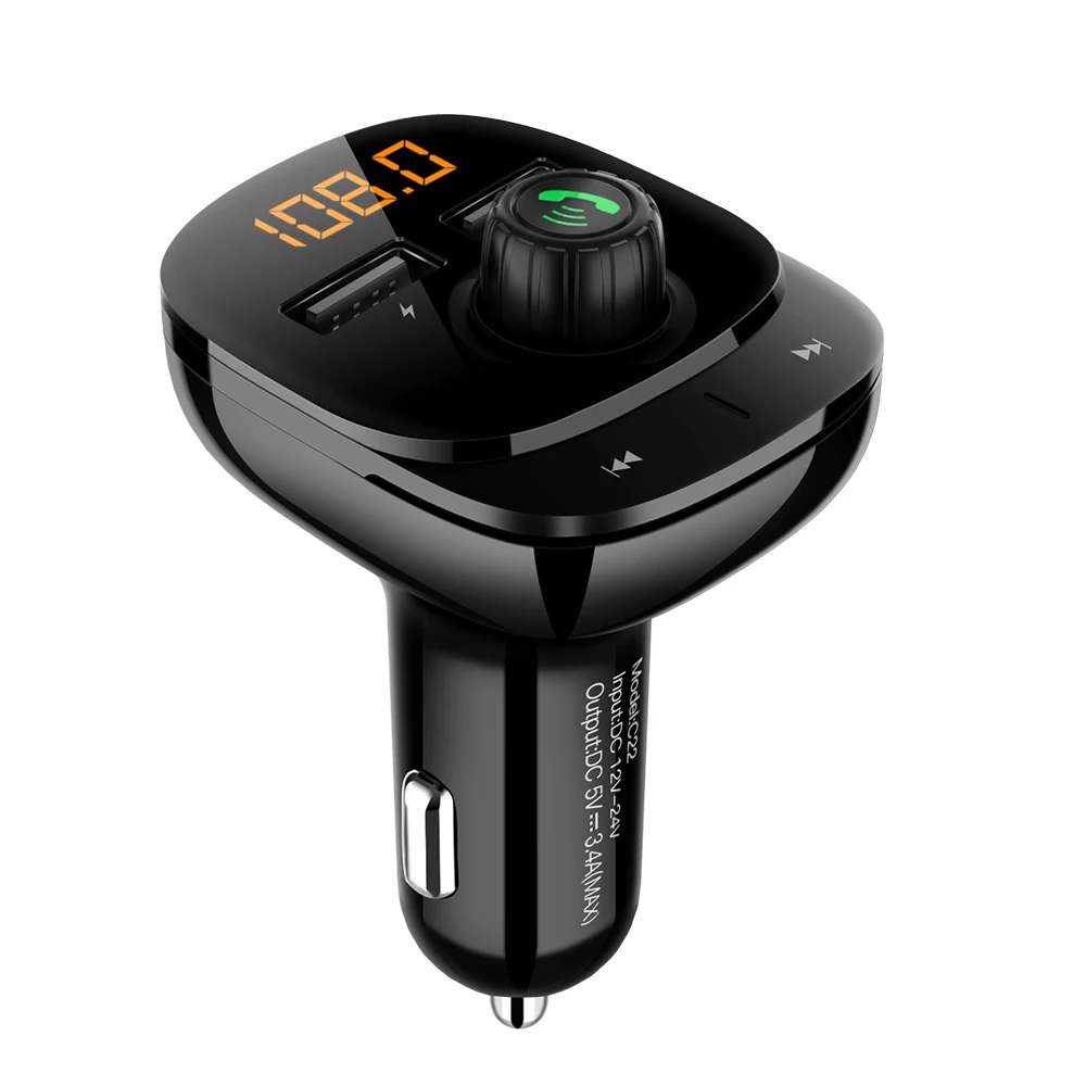 Автомобильный Bluetooth MP3-плеер громкой связи автомобильный комплект fm-передатчик Поддержка TF карты двойной USB зарядное устройство адаптер питания автомобильный комплект громкой связи