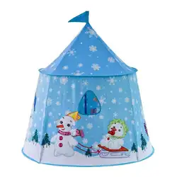 Складной Снеговик замок палатка голубой флаг портативный Рождественский подарок детская игровая игрушка Моделирование легко принять