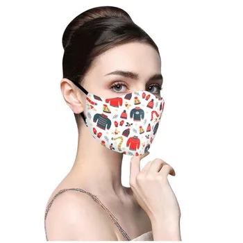 

Christmas Print Face Mask Fashion Breathable Protection Face Cover Reuse Mask For Adult Mascarilla Reutilizable Mouth Mask