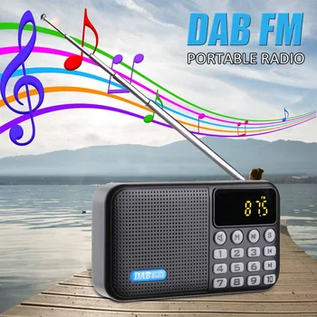 

Portable Digital DAB DAB+FM Radio Player Receiver Mini Portable bluetooth Speaker Outdoor Stereo Music FM Receiver With Strap
