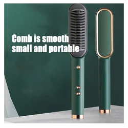 Professional Hair Straightener Curling Hair Iron Hair Styler Tool Tourmaline Ceramic Hair Curler Brush Hair Comb Straighteners