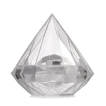 

48pcs Clear Diamond Shape Plastic Box Wedding Candy Box Chocolate Packaing Baby Shower Birthday Christmas Gift Box